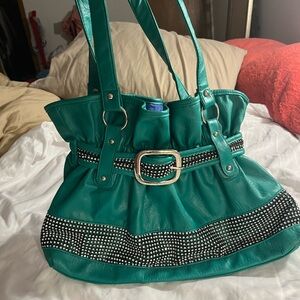 Teal Studded Women's Bag